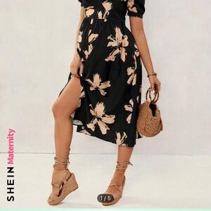 Shein Maternity Black Floral Dress